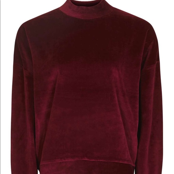 Topshop Red Velvet Sweater - Picture 2 of 2
